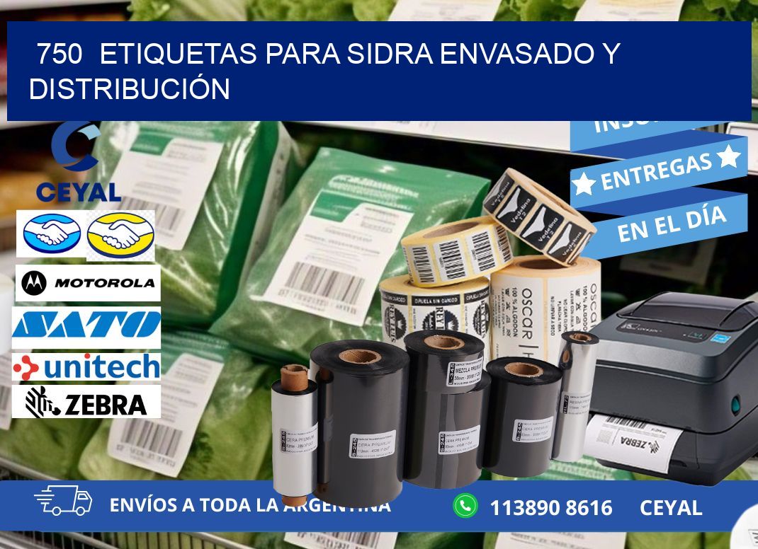 750  ETIQUETAS PARA SIDRA ENVASADO Y DISTRIBUCIÓN