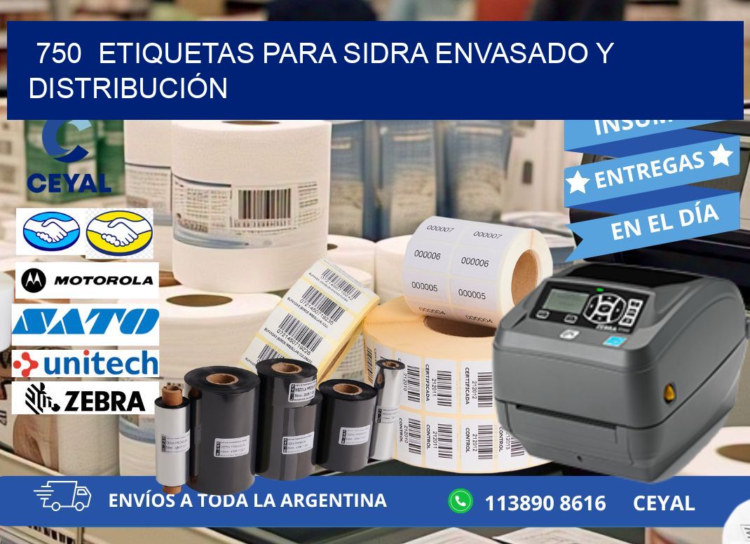 750  ETIQUETAS PARA SIDRA ENVASADO Y DISTRIBUCIÓN