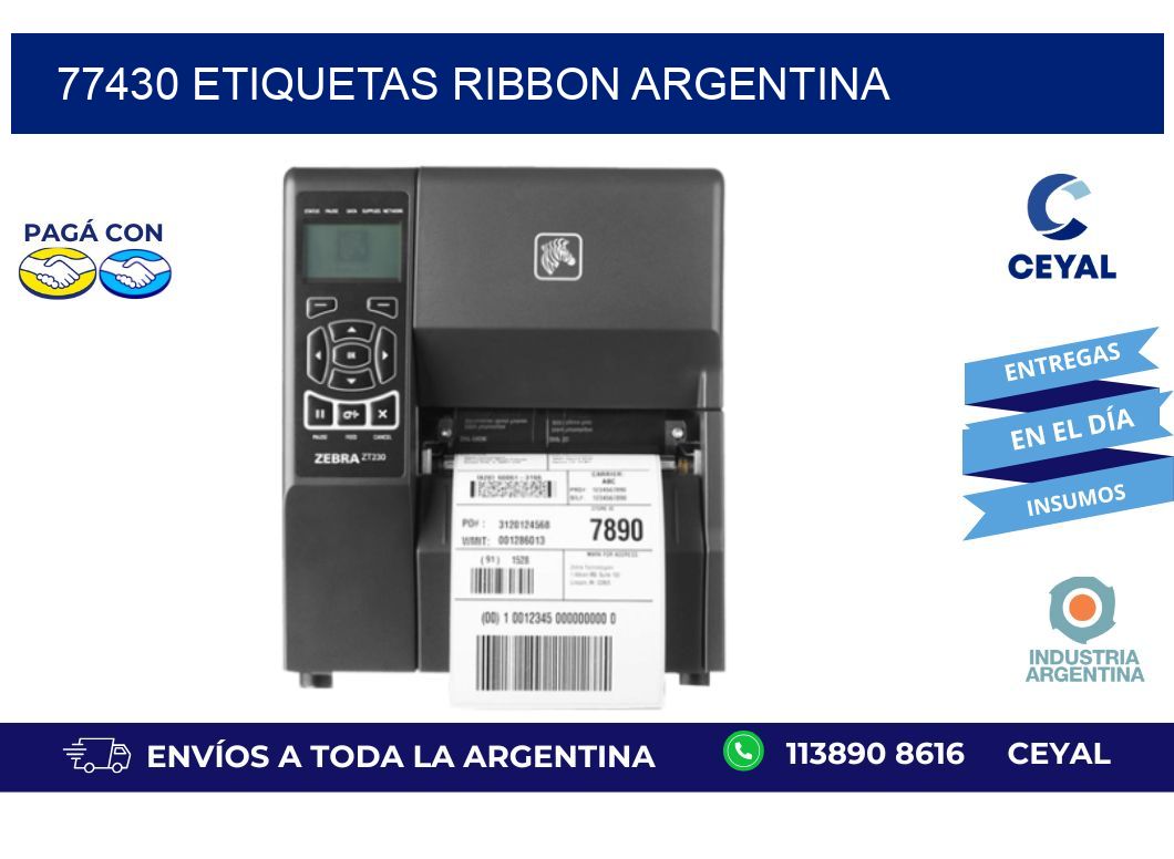 77430 etiquetas ribbon argentina