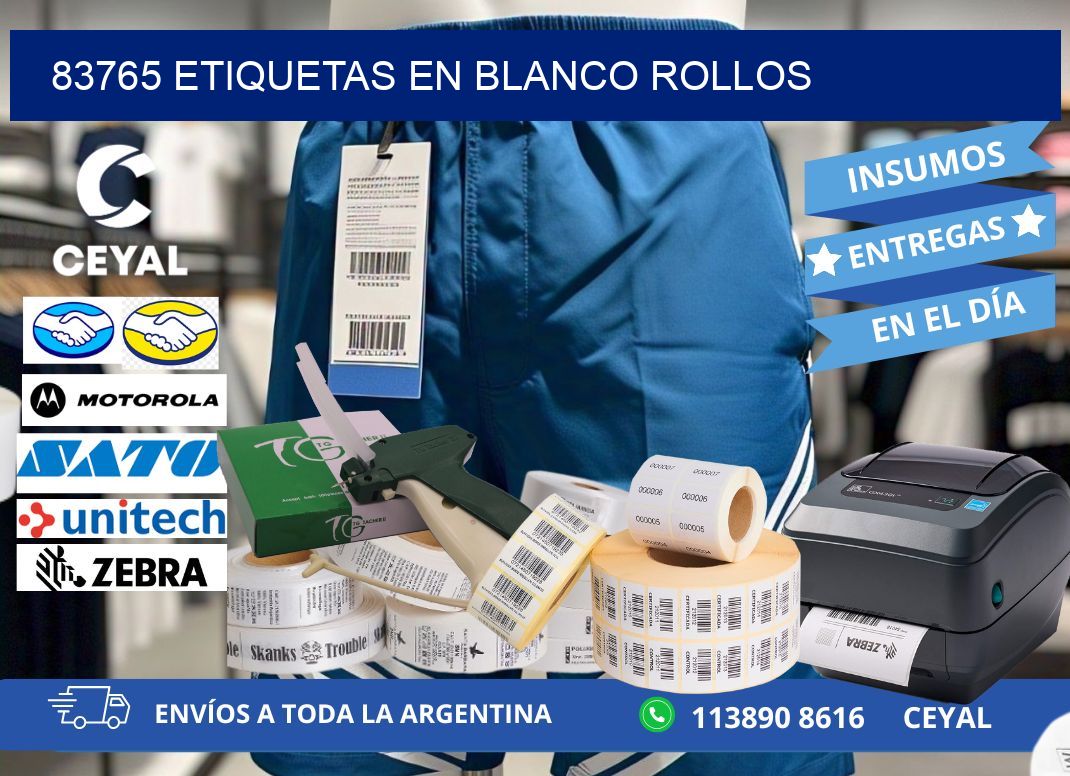 83765 ETIQUETAS EN BLANCO ROLLOS