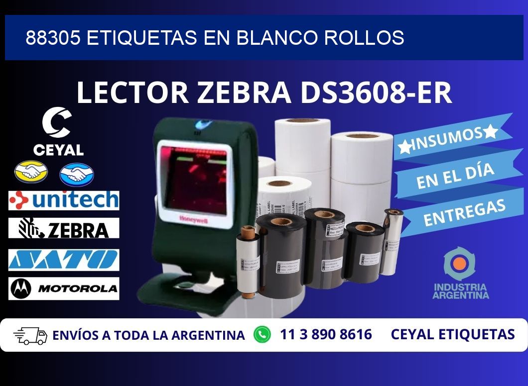 88305 ETIQUETAS EN BLANCO ROLLOS
