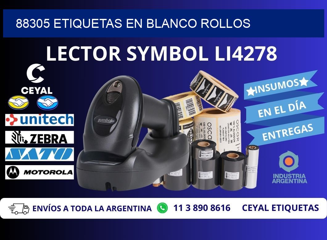 88305 ETIQUETAS EN BLANCO ROLLOS