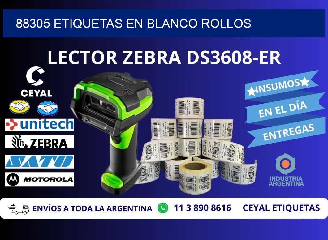 88305 ETIQUETAS EN BLANCO ROLLOS