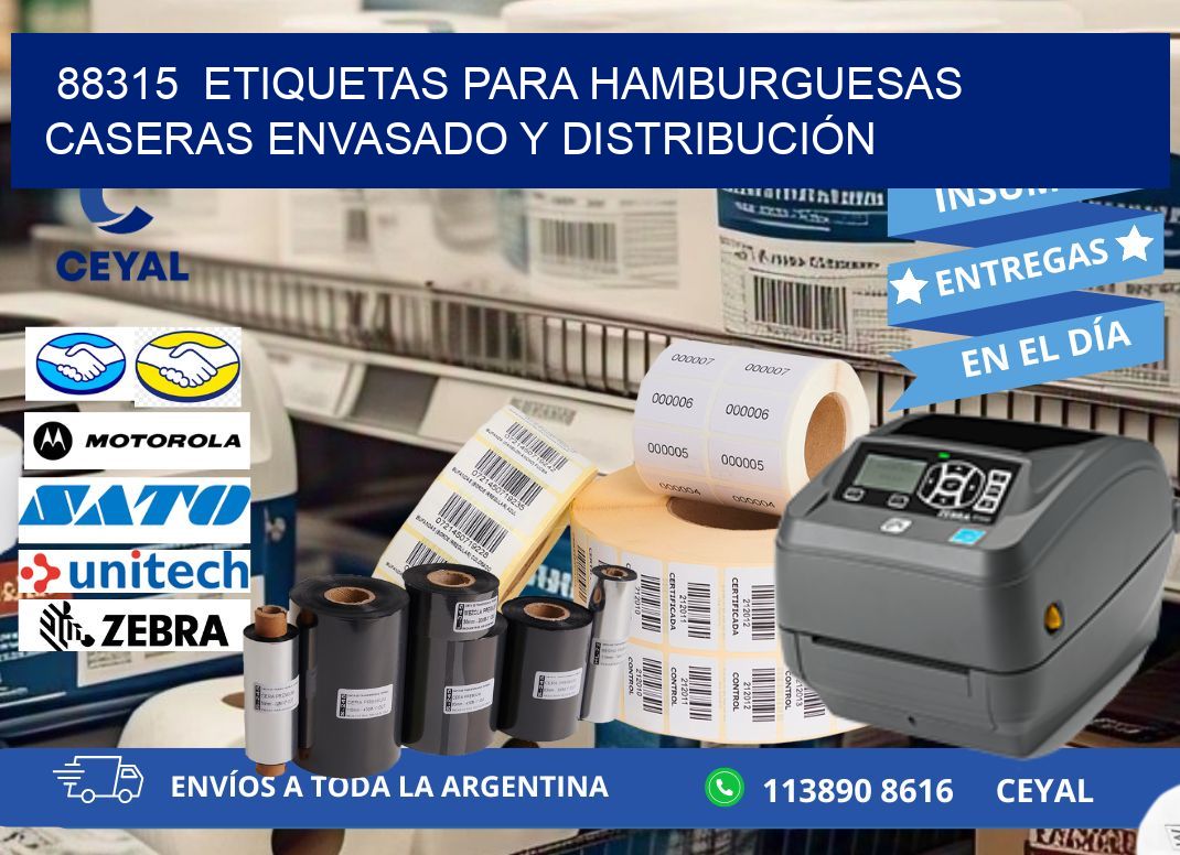 88315  ETIQUETAS PARA HAMBURGUESAS CASERAS ENVASADO Y DISTRIBUCIÓN