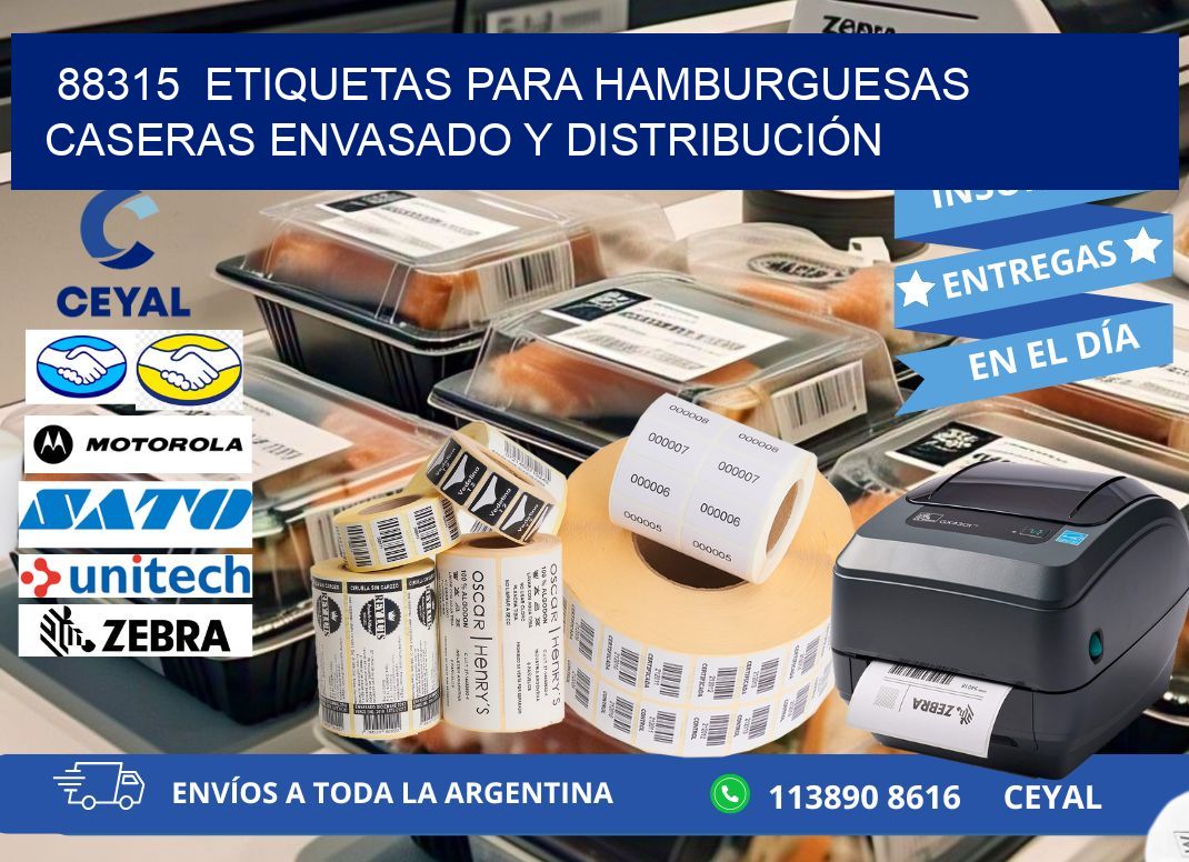 88315  ETIQUETAS PARA HAMBURGUESAS CASERAS ENVASADO Y DISTRIBUCIÓN