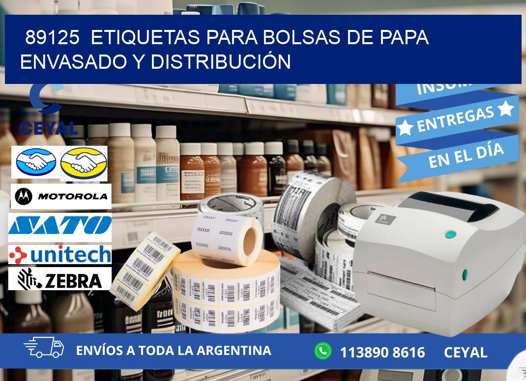 89125  ETIQUETAS PARA BOLSAS DE PAPA ENVASADO Y DISTRIBUCIÓN