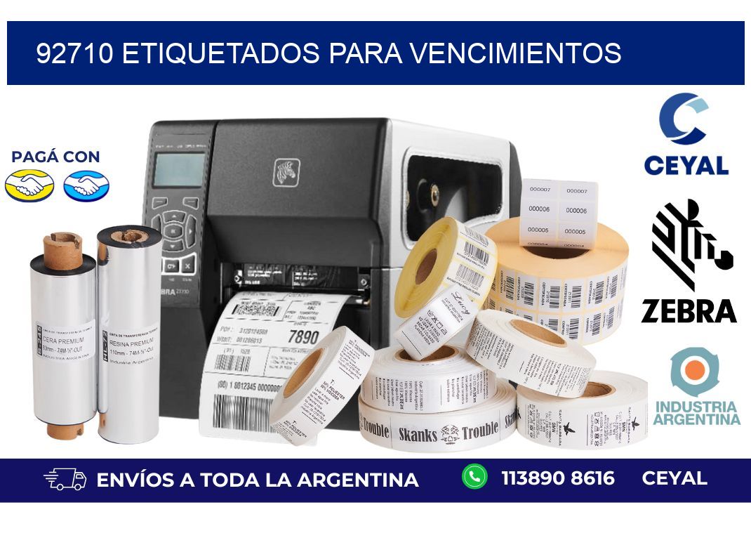92710 ETIQUETADOS PARA VENCIMIENTOS