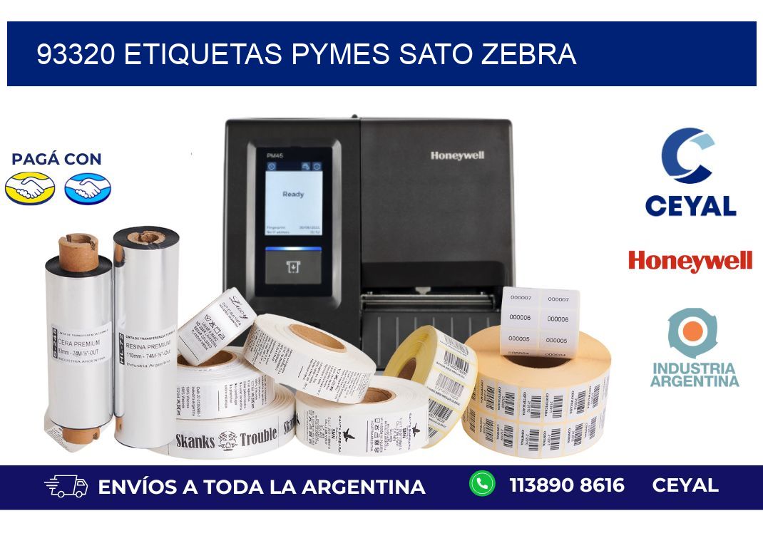 93320 ETIQUETAS PYMES SATO ZEBRA