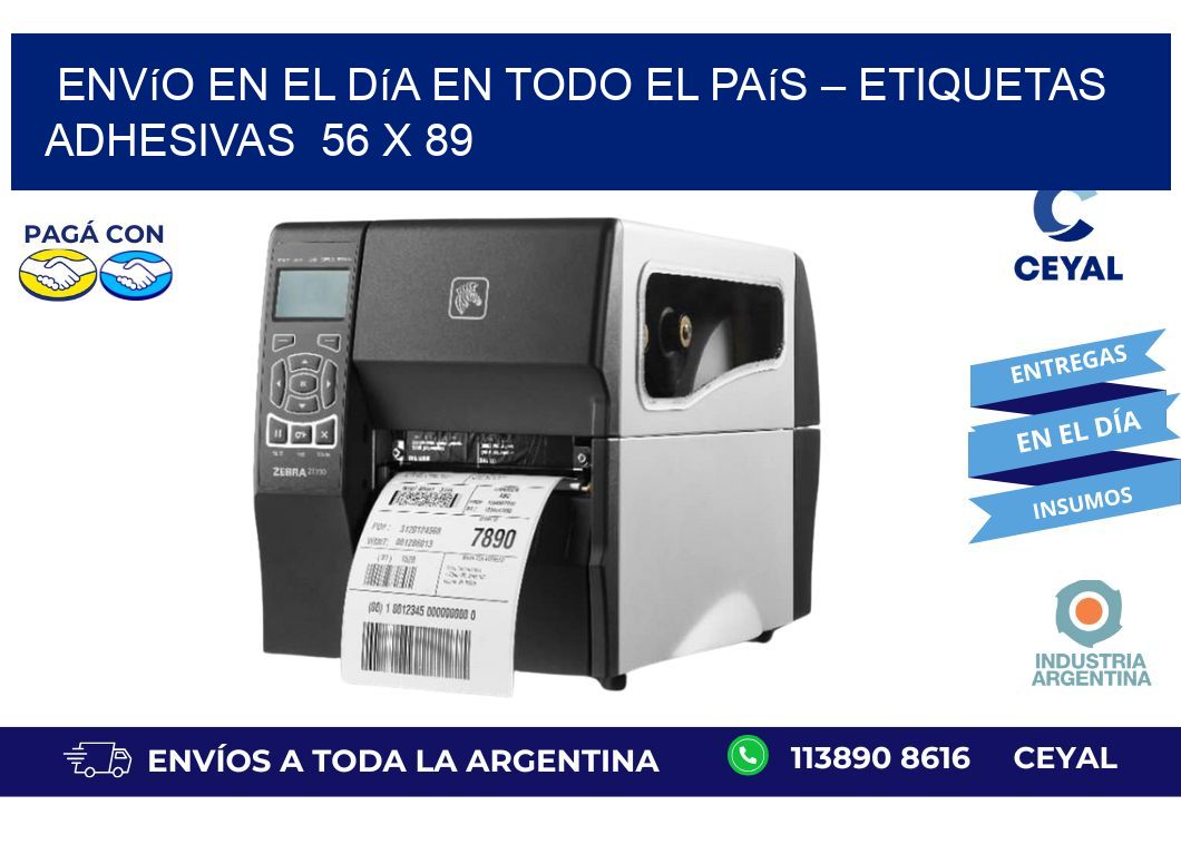 Envío en el Día en Todo el País – Etiquetas Adhesivas  56 x 89