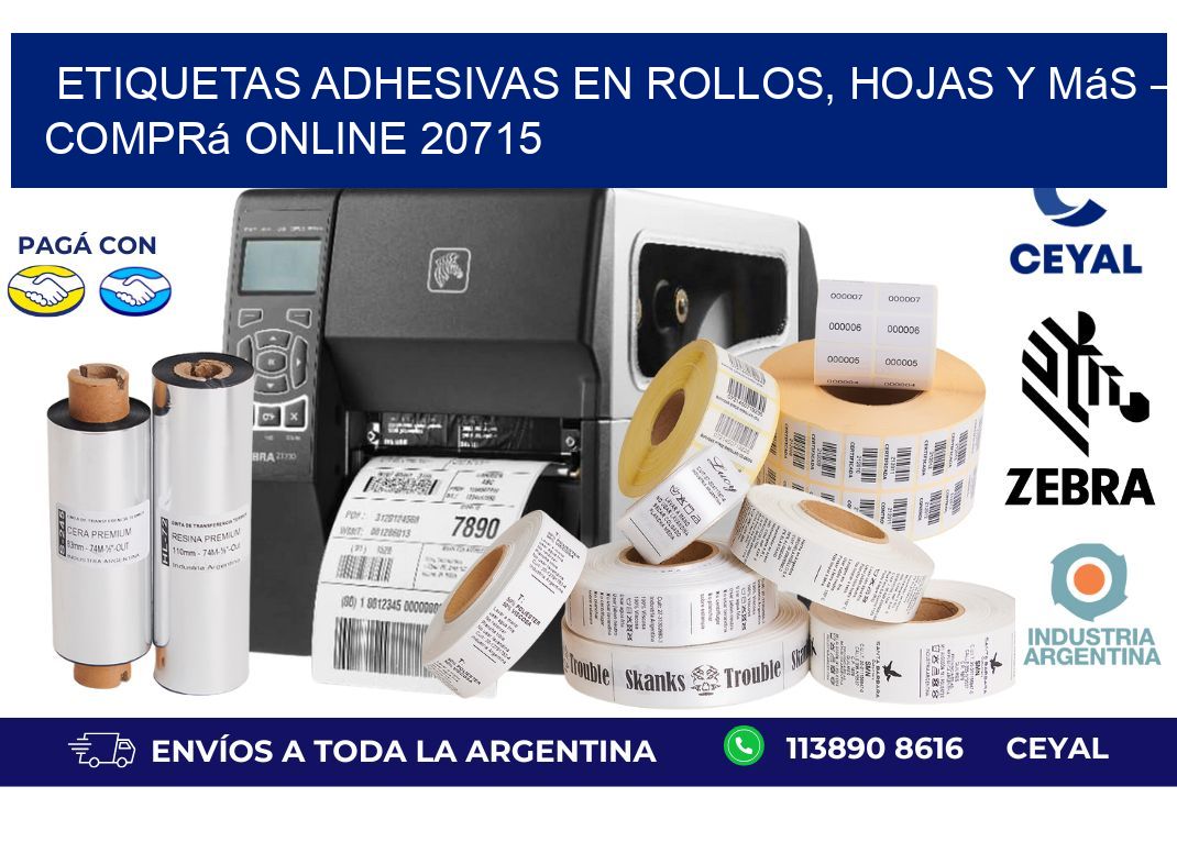 Etiquetas Adhesivas en Rollos, Hojas y Más – Comprá Online 20715