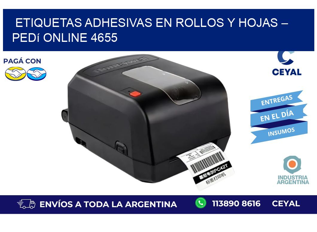 Etiquetas Adhesivas en Rollos y Hojas – Pedí Online 4655
