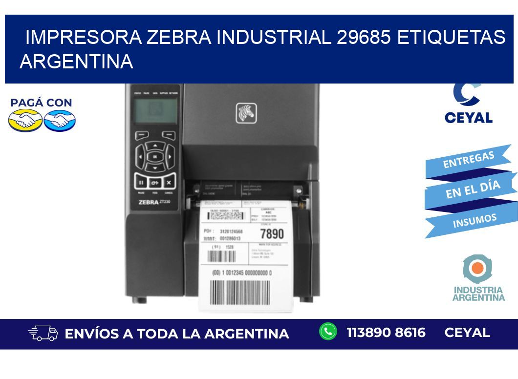 Impresora zebra industrial 29685 etiquetas argentina