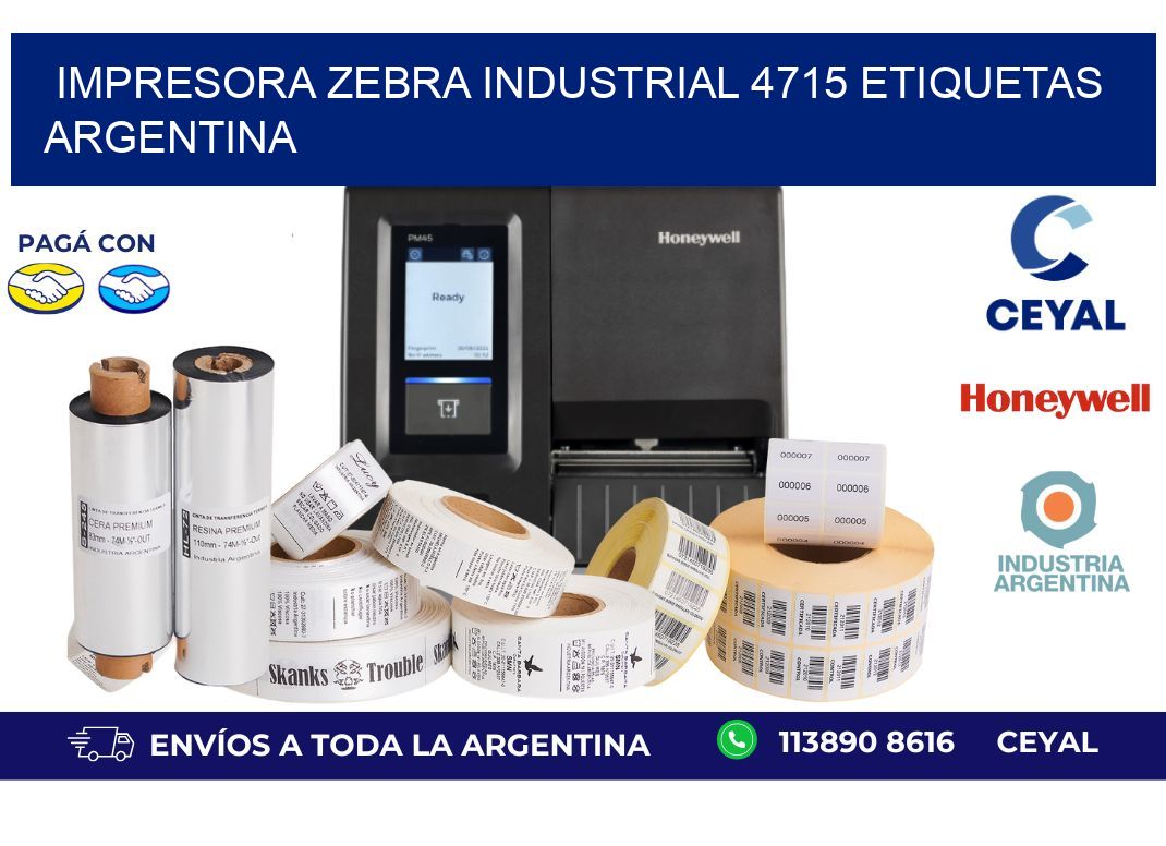 Impresora zebra industrial 4715 etiquetas argentina