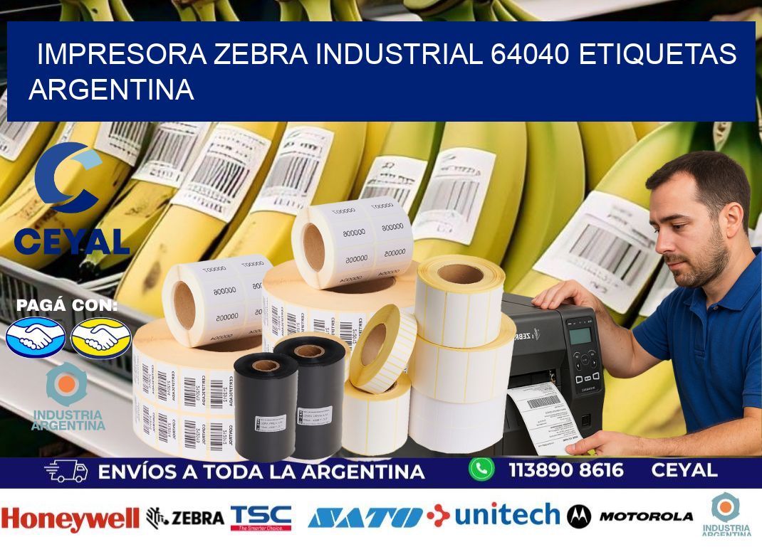 Impresora zebra industrial 64040 etiquetas argentina