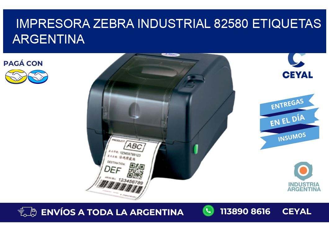 Impresora zebra industrial 82580 etiquetas argentina