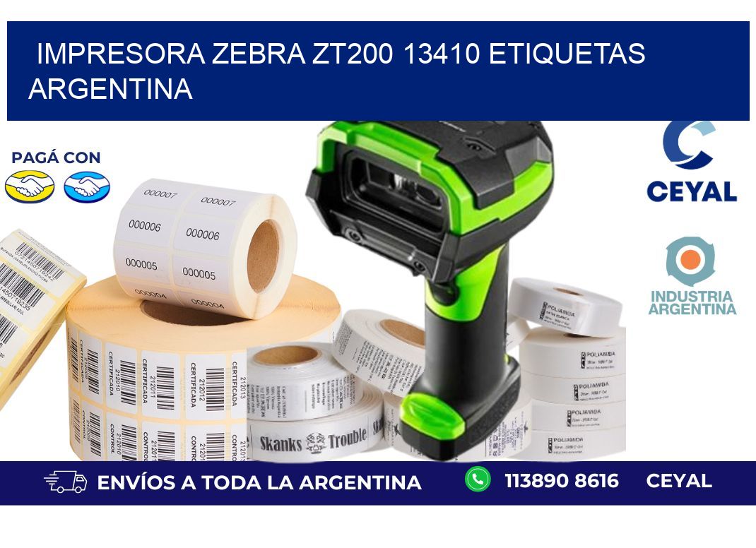 Impresora zebra zt200 13410 etiquetas argentina