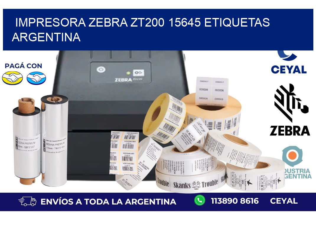 Impresora zebra zt200 15645 etiquetas argentina