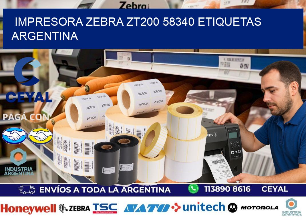 Impresora zebra zt200 58340 etiquetas argentina