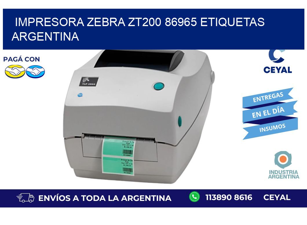 Impresora zebra zt200 86965 etiquetas argentina