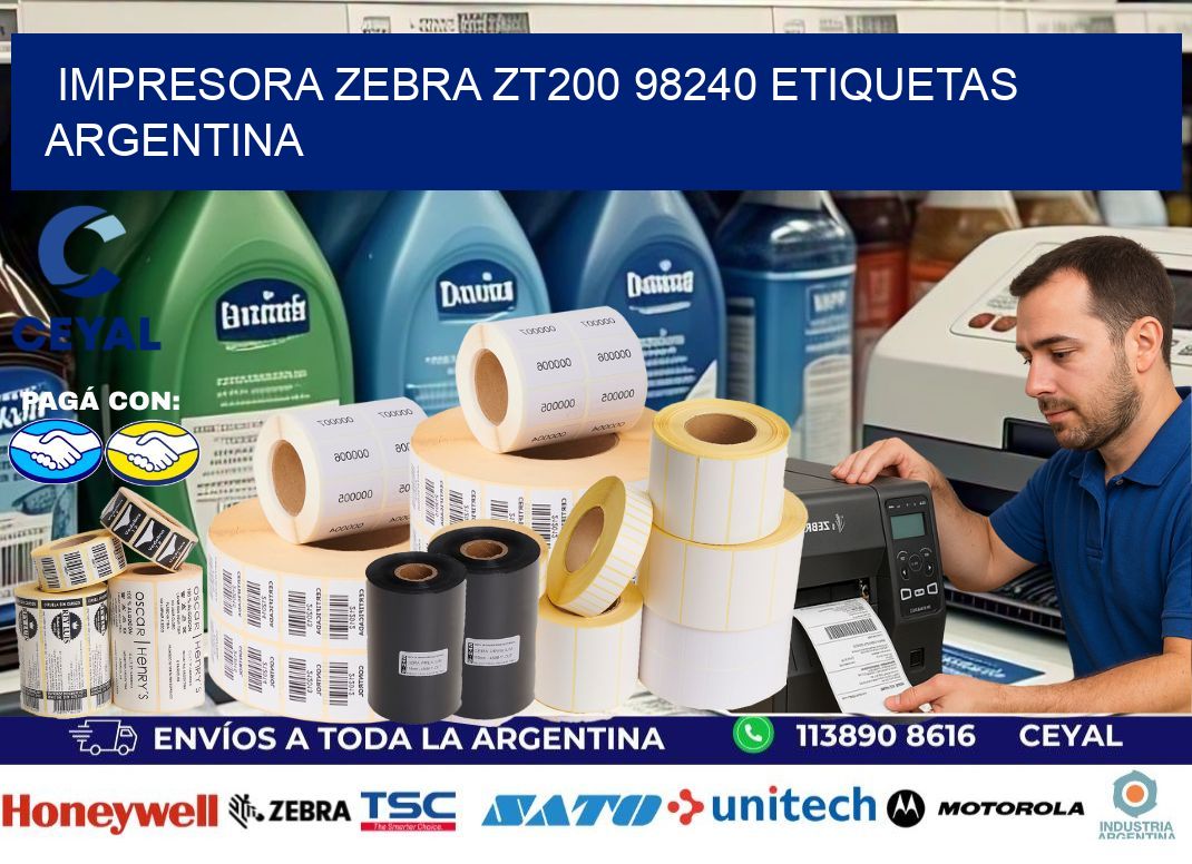 Impresora zebra zt200 98240 etiquetas argentina