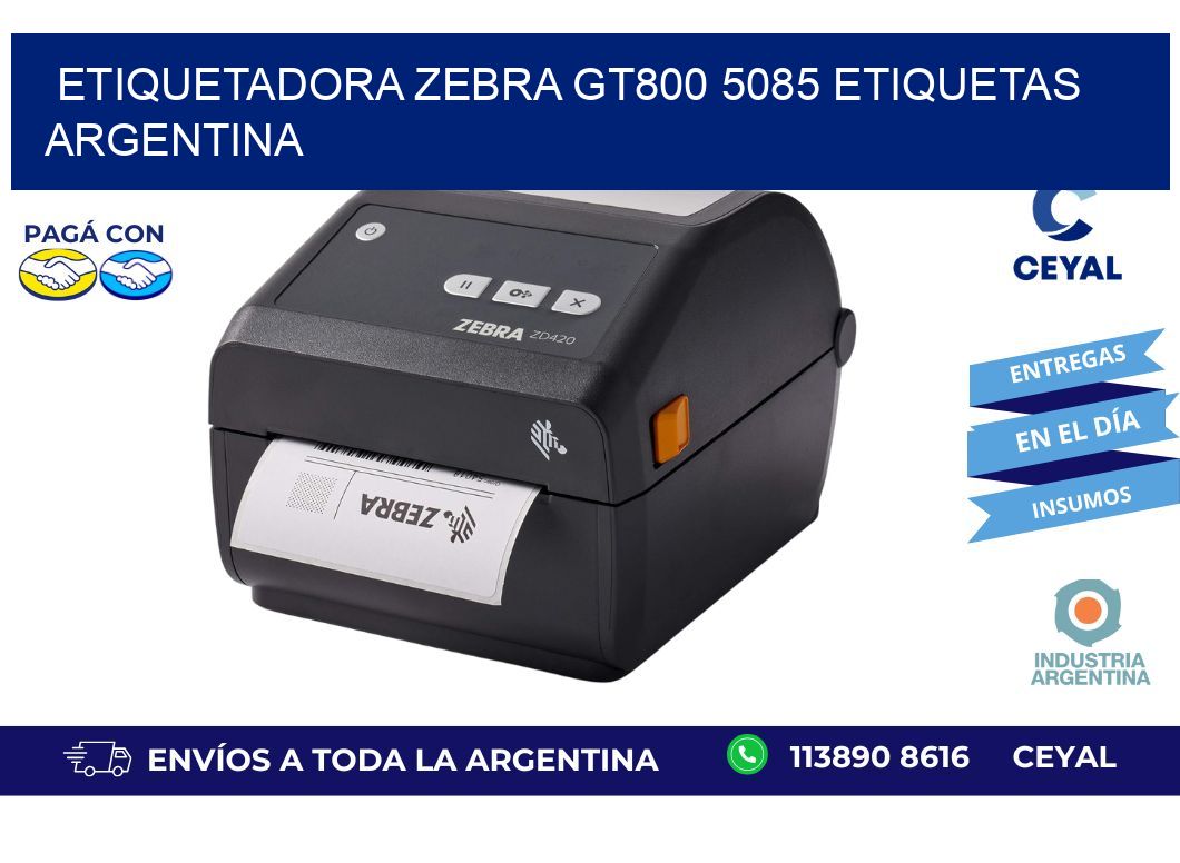 etiquetadora zebra gt800 5085 etiquetas argentina