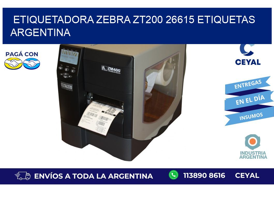 etiquetadora zebra zt200 26615 etiquetas argentina