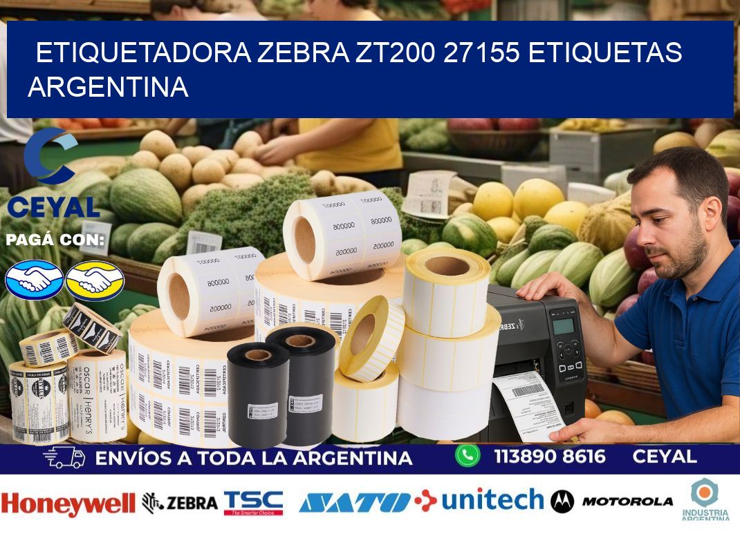etiquetadora zebra zt200 27155 etiquetas argentina