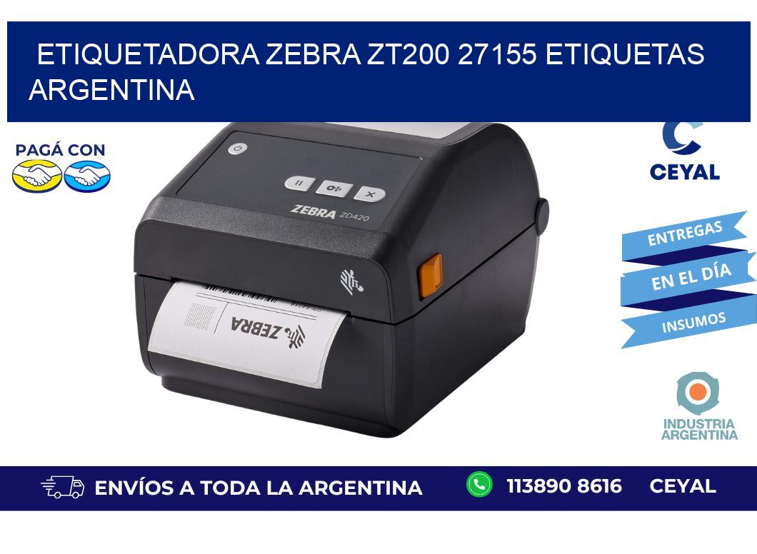 etiquetadora zebra zt200 27155 etiquetas argentina