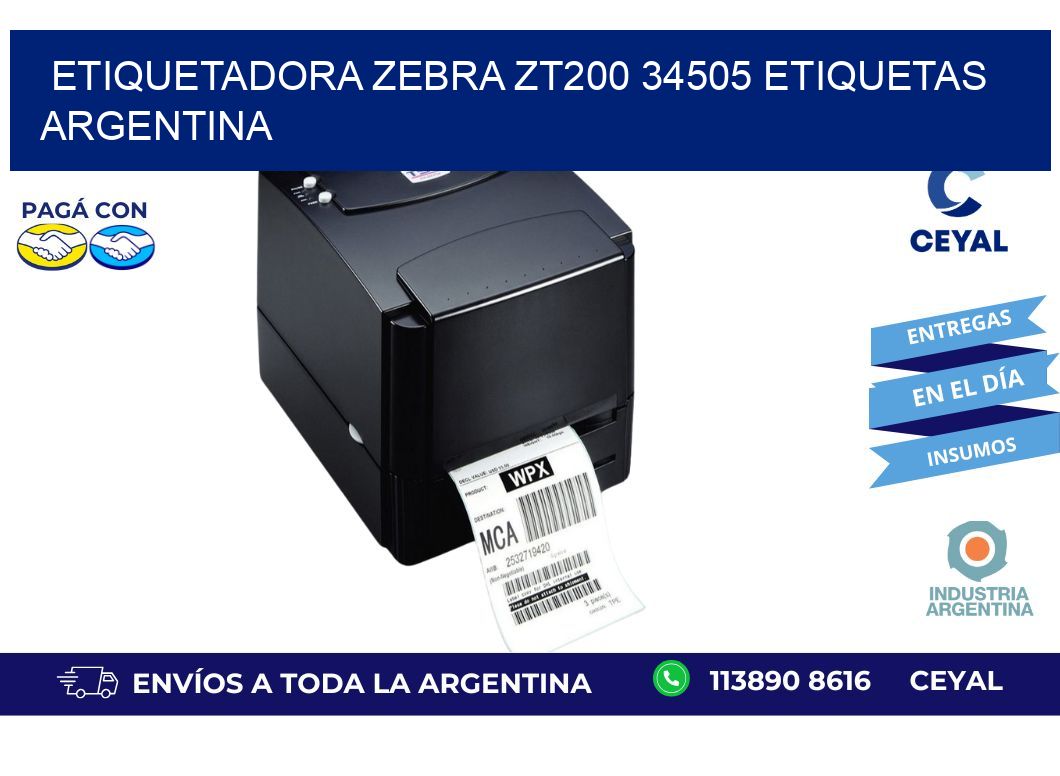 etiquetadora zebra zt200 34505 etiquetas argentina