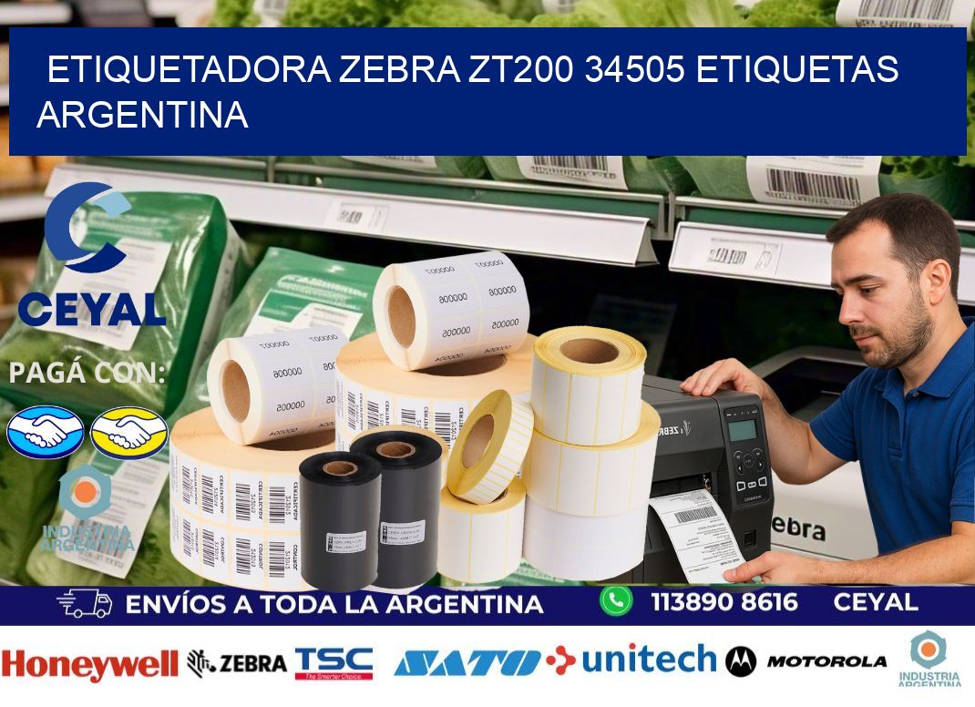etiquetadora zebra zt200 34505 etiquetas argentina