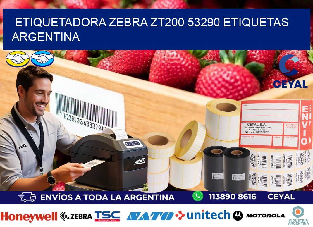 etiquetadora zebra zt200 53290 etiquetas argentina