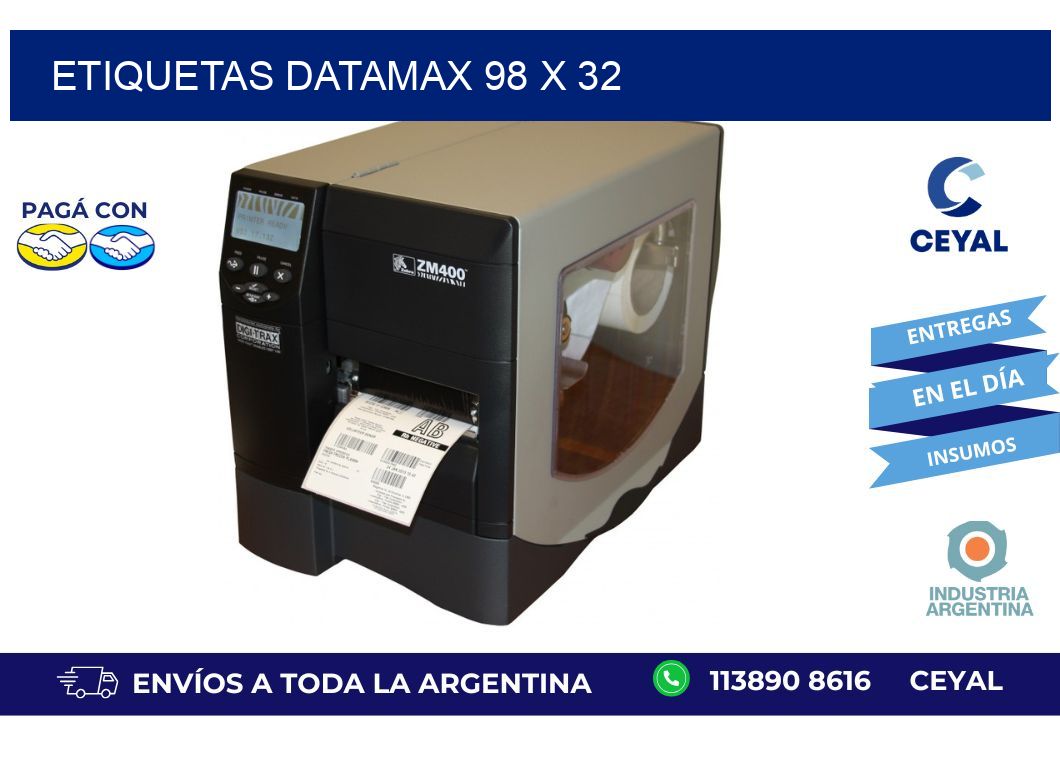 etiquetas datamax 98 x 32