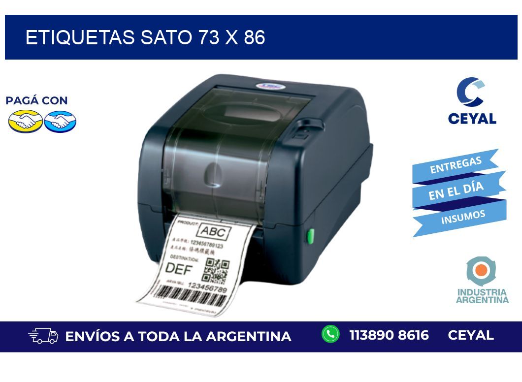 etiquetas sato 73 x 86