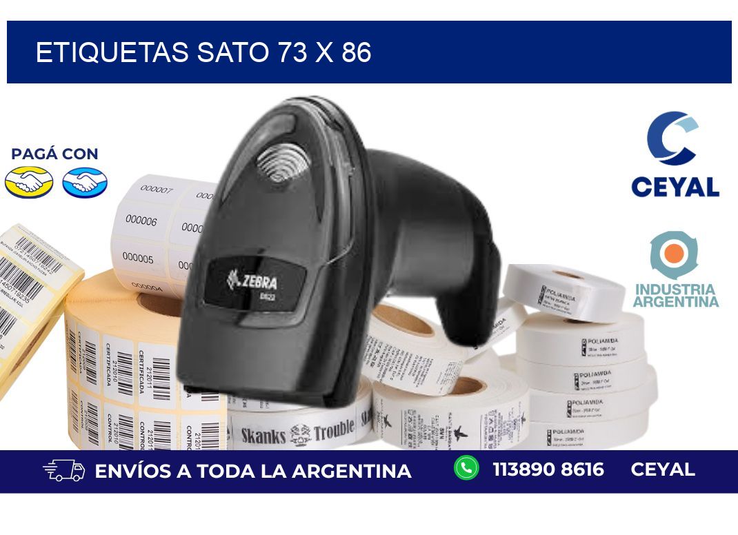 etiquetas sato 73 x 86