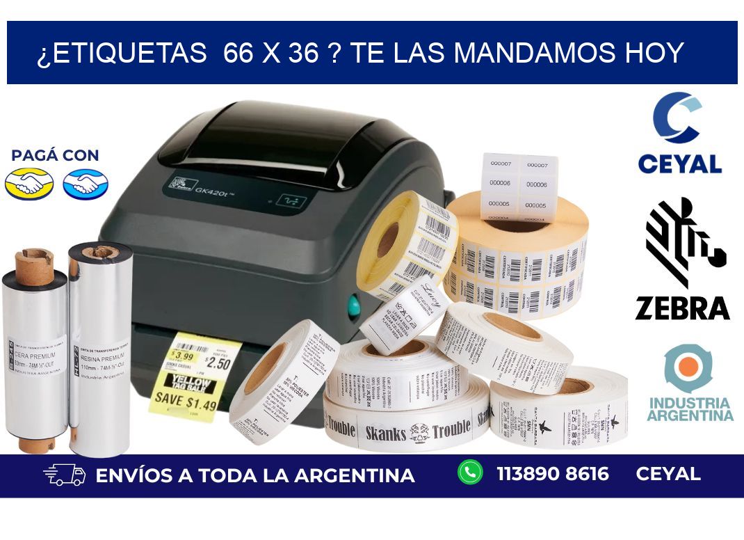 ¿Etiquetas  66 x 36 ? Te las Mandamos Hoy