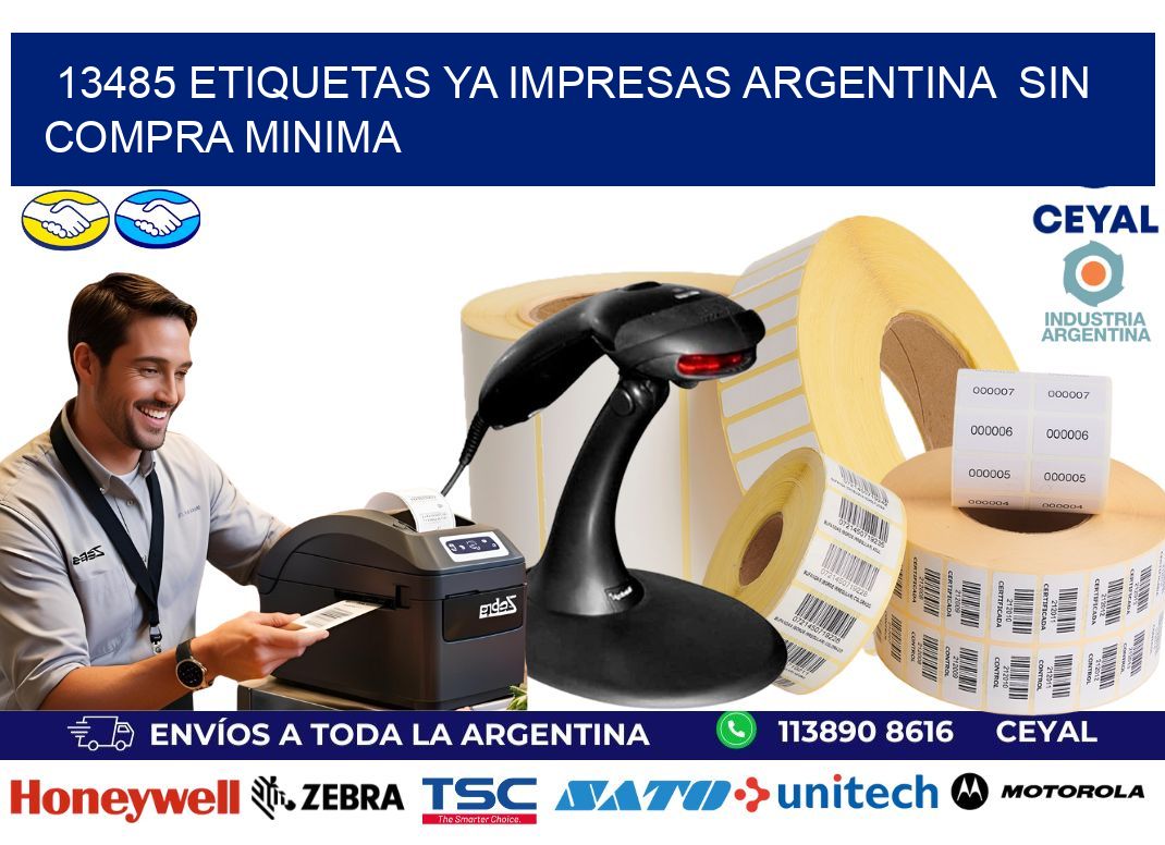 13485 ETIQUETAS YA IMPRESAS ARGENTINA  SIN COMPRA MINIMA