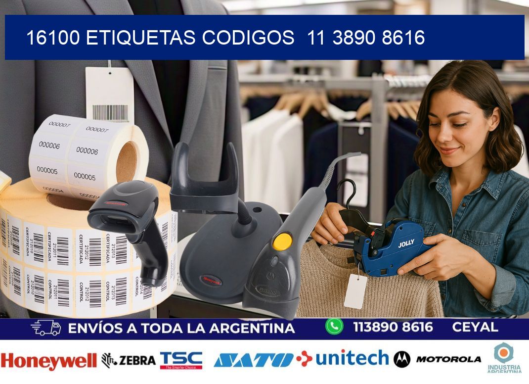 16100 ETIQUETAS CODIGOS  11 3890 8616