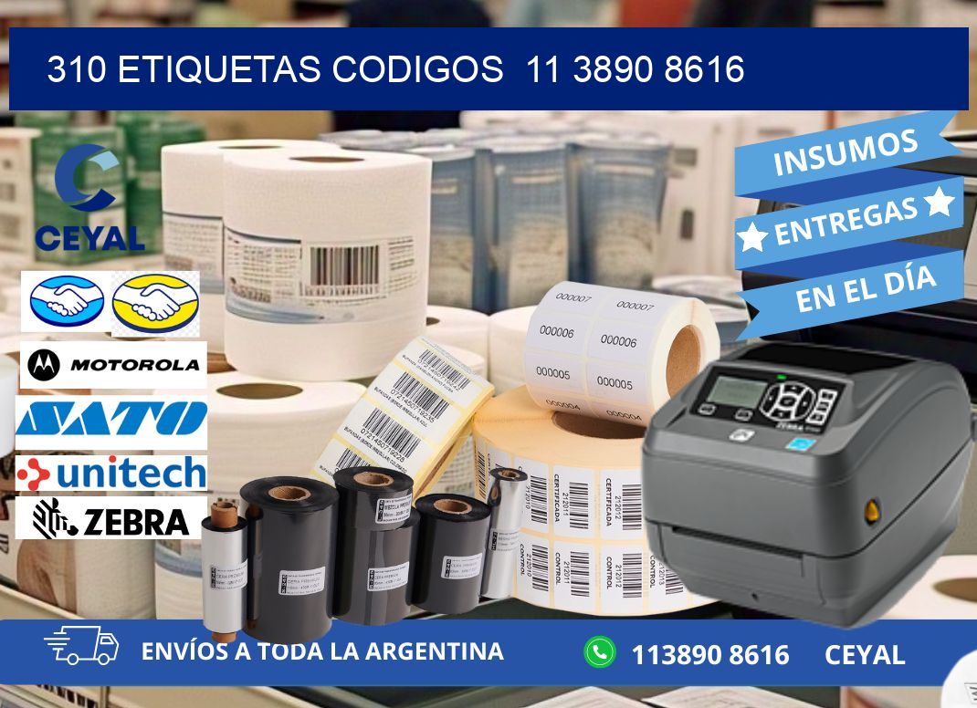 310 ETIQUETAS CODIGOS  11 3890 8616