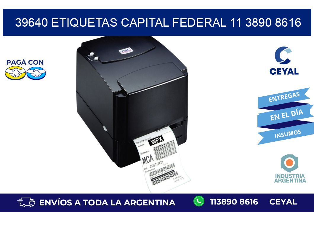 39640 ETIQUETAS CAPITAL FEDERAL 11 3890 8616