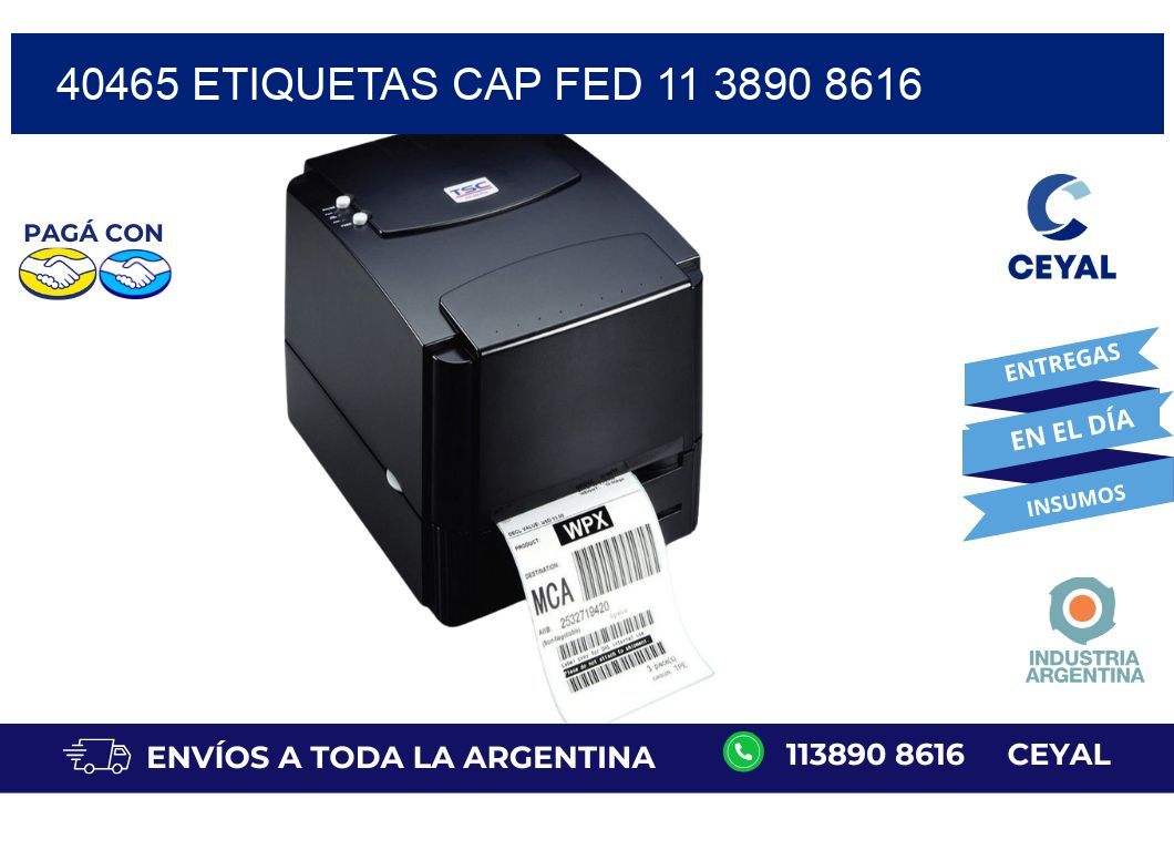40465 ETIQUETAS CAP FED 11 3890 8616