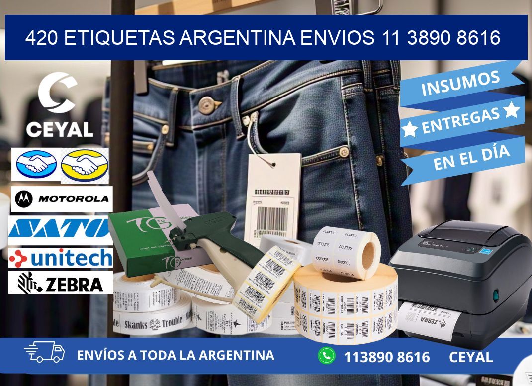 420 ETIQUETAS ARGENTINA ENVIOS 11 3890 8616