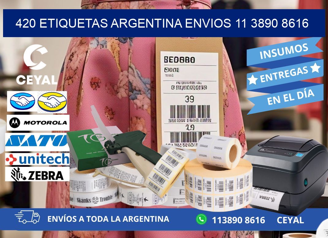 420 ETIQUETAS ARGENTINA ENVIOS 11 3890 8616
