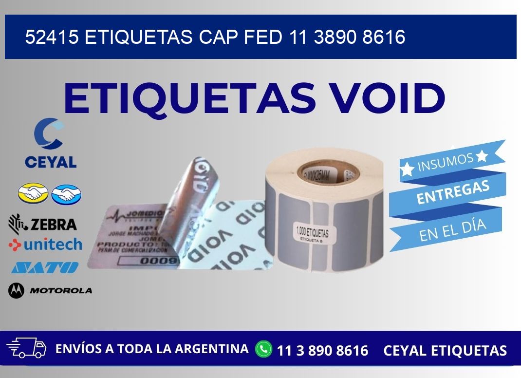 52415 ETIQUETAS CAP FED 11 3890 8616