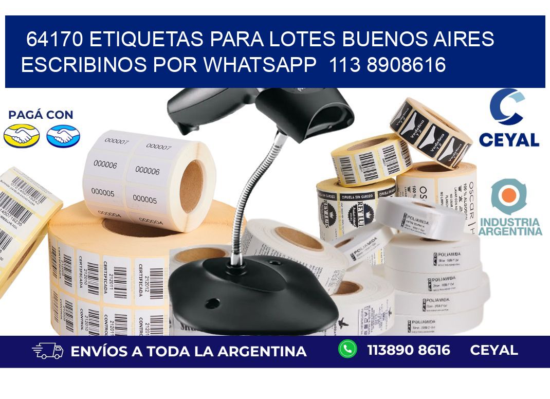 64170 ETIQUETAS PARA LOTES BUENOS AIRES ESCRIBINOS POR WHATSAPP  113 8908616