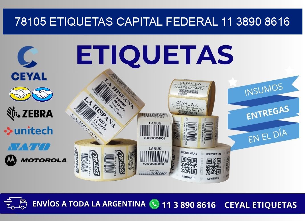 78105 ETIQUETAS CAPITAL FEDERAL 11 3890 8616