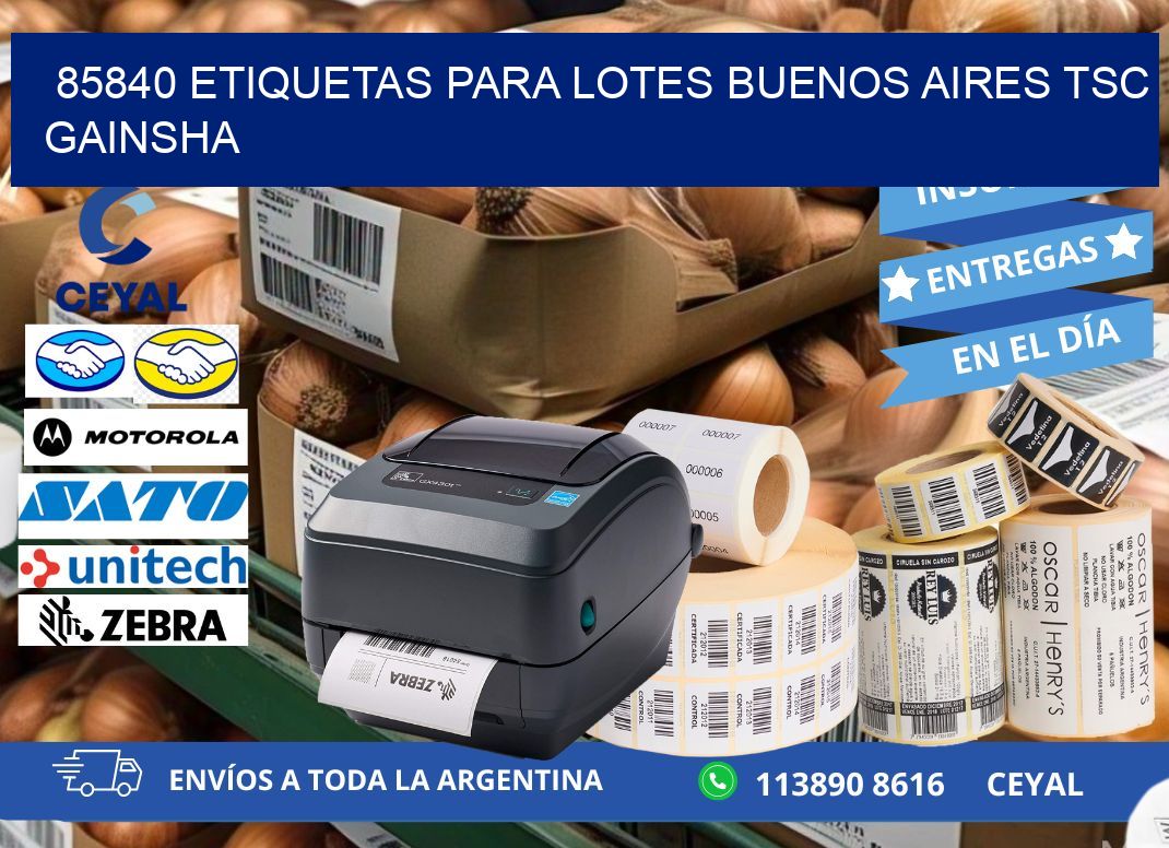 85840 ETIQUETAS PARA LOTES BUENOS AIRES TSC GAINSHA