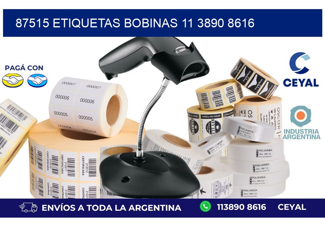 87515 ETIQUETAS BOBINAS 11 3890 8616