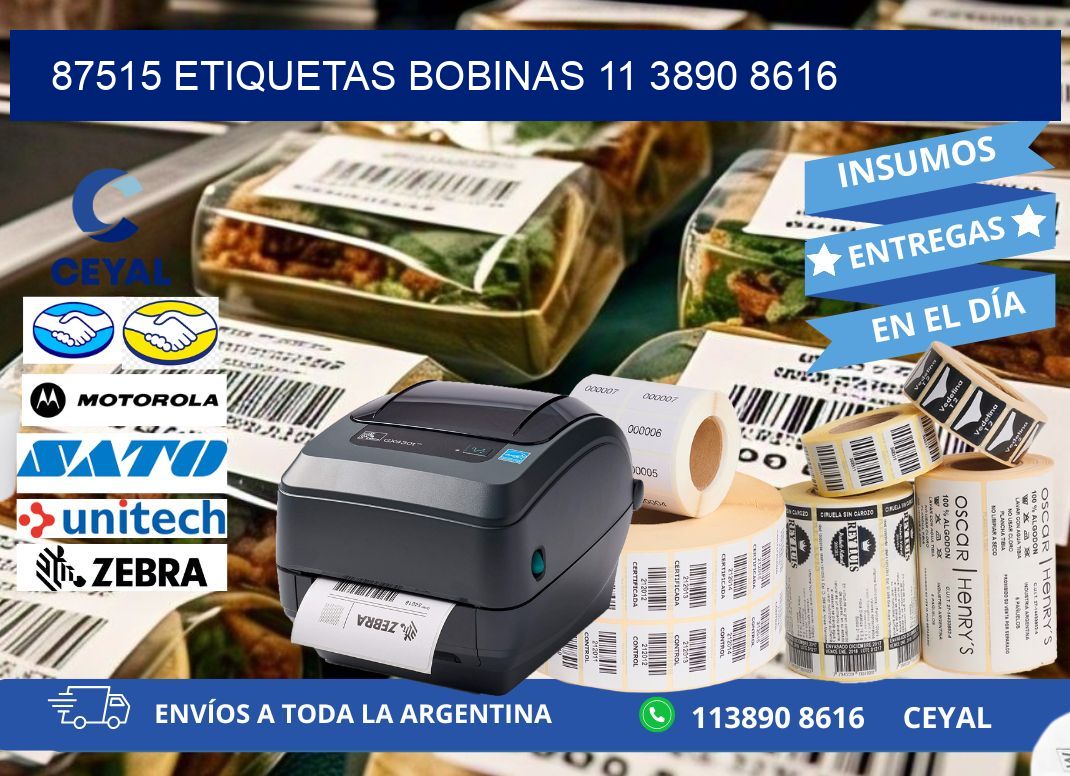 87515 ETIQUETAS BOBINAS 11 3890 8616