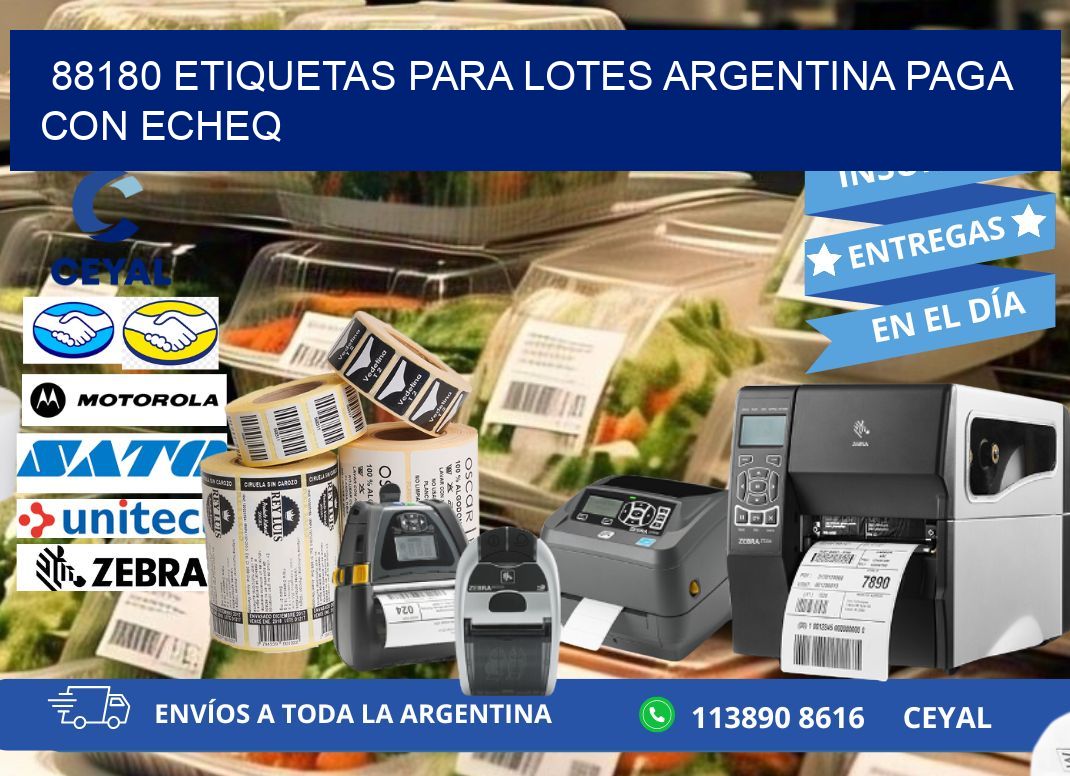 88180 ETIQUETAS PARA LOTES ARGENTINA PAGA CON ECHEQ