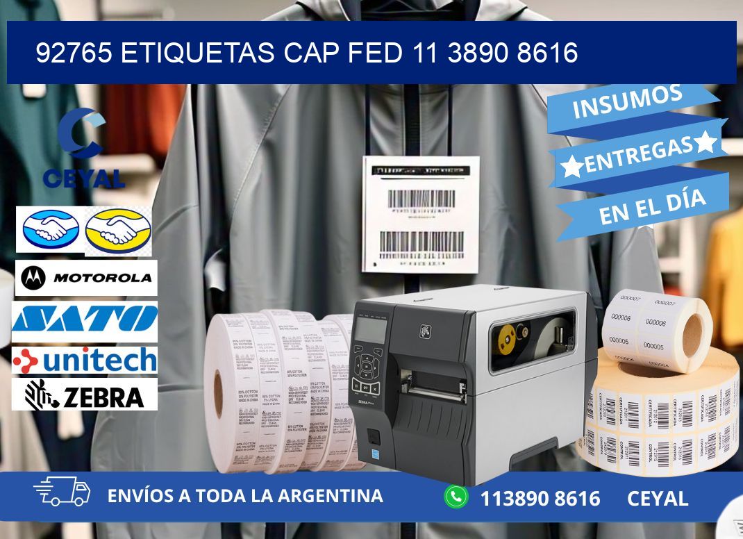 92765 ETIQUETAS CAP FED 11 3890 8616